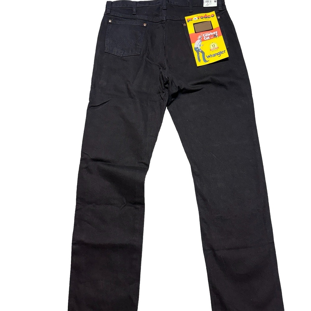 Wrangler 13MWZ Jeans Men's Black 36x34 Cowboy‎ Cut Original Fit NWT Denim Rodeo